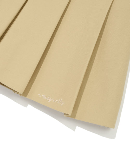 Women's Cotton Pleats Skirt Beige