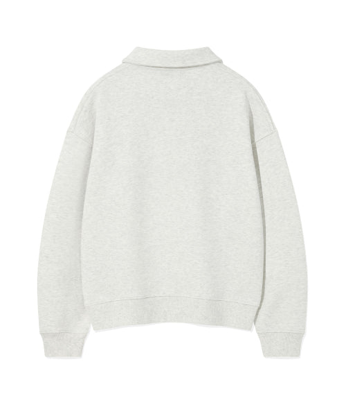 Women's Lettering Cara Half Zip-Up Oatmeal