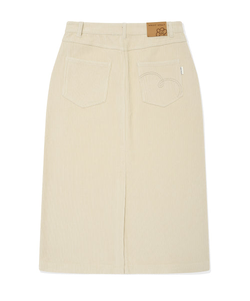 [25FW] Women's Corduroy Long Skirt Cream