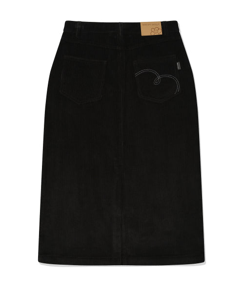 [25FW] Women's Corduroy Long Skirt Black