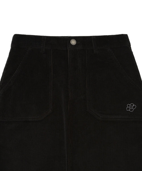[25FW] Women's Corduroy Long Skirt Black