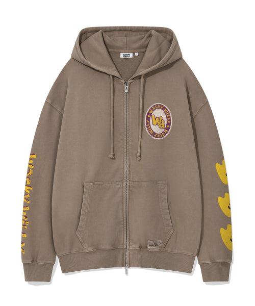 Kiki Triple Dying Hooded Zip-Up Khaki