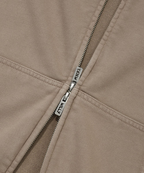 Kiki Triple Dying Hooded Zip-Up Khaki