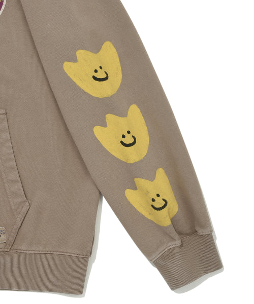 Kiki Triple Dying Hooded Zip-Up Khaki