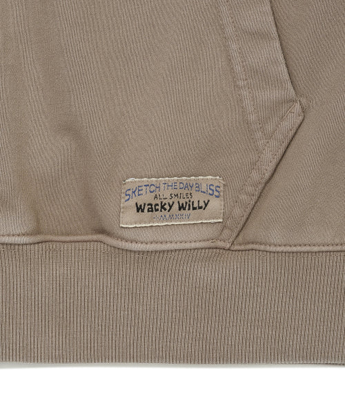 Kiki Triple Dying Hooded Zip-Up Khaki