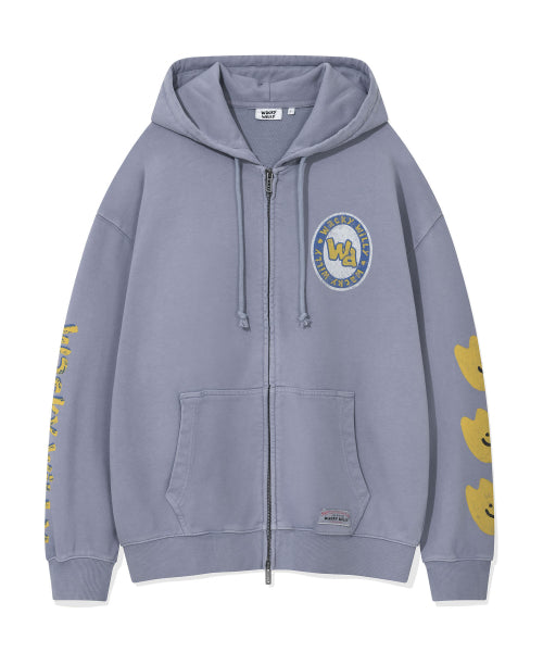 Kiki Triple Dying Hooded Zip-Up Blue