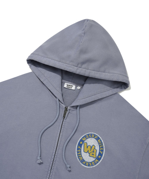 Kiki Triple Dying Hooded Zip-Up Blue
