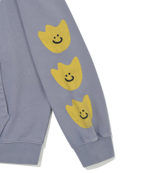 Kiki Triple Dying Hooded Zip-Up Blue
