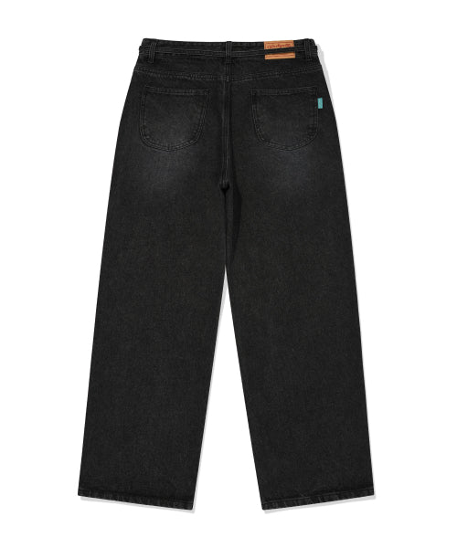 Women's Pigment Pintuck Belted Denim Pants Black