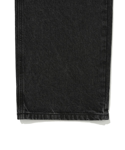 Women's Pigment Pintuck Belted Denim Pants Black