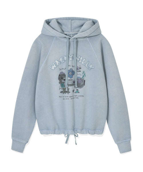 Women's Pigment Graphic Hoodie Blue