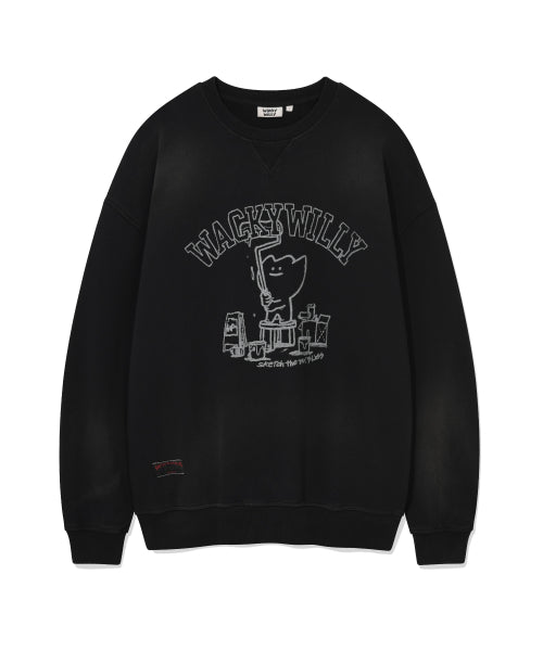 Washing Kiki Graphic Sweatshirt Charcoal