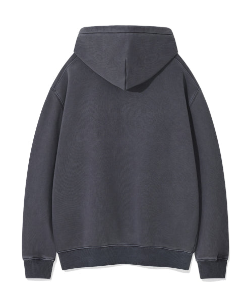 Dying typo Graphic Hooded Sweat Blue