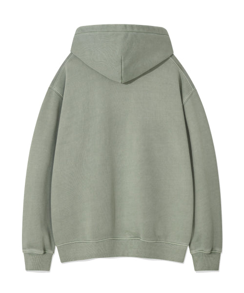 Dying typo Graphic Hooded Sweat Khaki