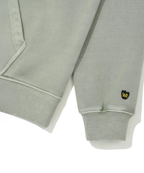 Dying typo Graphic Hooded Sweat Khaki