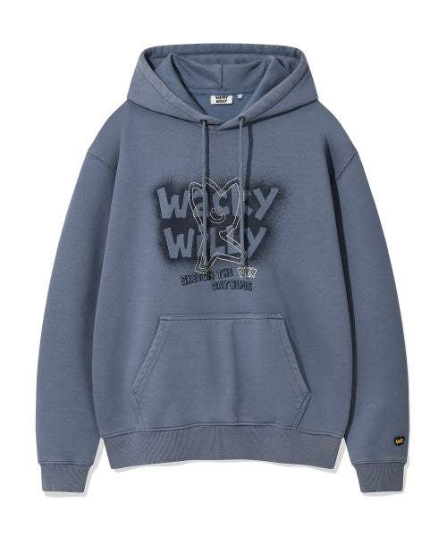 Kiki Pigment Graphic Hooded Sweat Blue