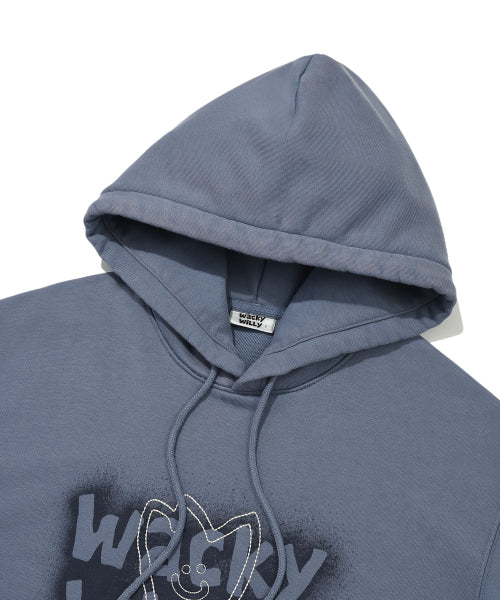 Kiki Pigment Graphic Hooded Sweat Blue