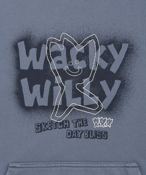Kiki Pigment Graphic Hooded Sweat Blue