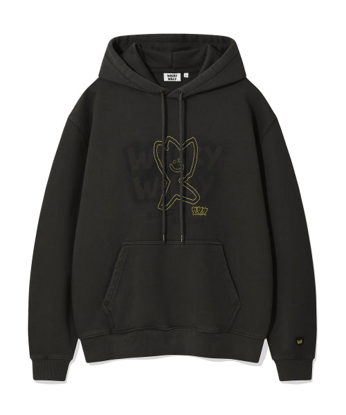 Kiki Pigment Graphic Hooded Sweat Charcoal