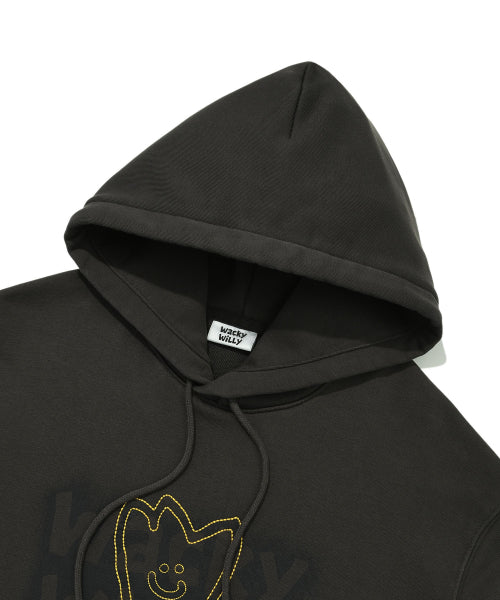 Kiki Pigment Graphic Hooded Sweat Charcoal