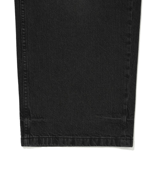 Basic wide denim pants black
