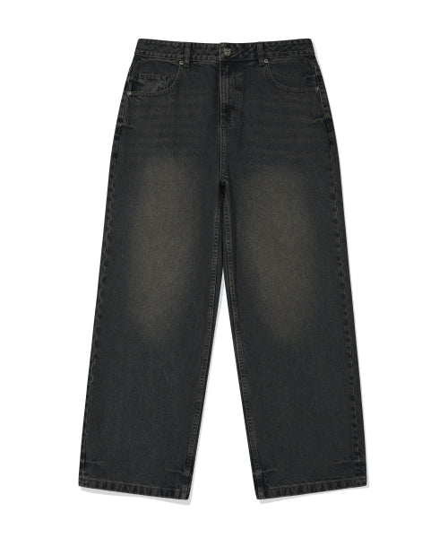 Basic wide denim pants indigo