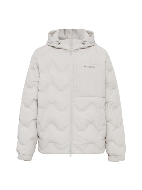 THERMOLOCK Men's Slim Hoodie Blend Down Jacket_Grayish BEIGE