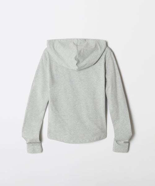 [Cotton Spandex] Hooded snap long-sleeved T-shirt_SPLWF49GY2