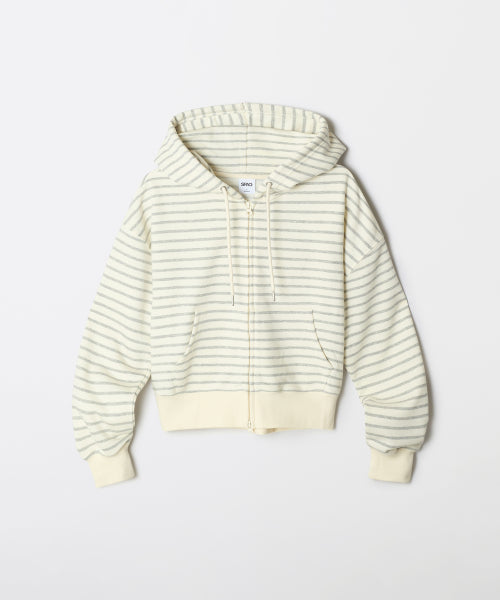 [French Terry] Women 2-WAY Hood Zip-Up_SPMZF49G01
