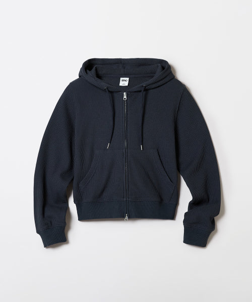 Women's Waffle Hood Zip-Up_SPMZF49G02