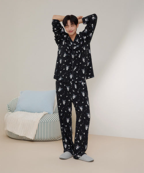 [Sanrio Characters] Sanrio Characters Nogon Nogon Long Sleeve Pajama (BLACK)_SPPF49U02