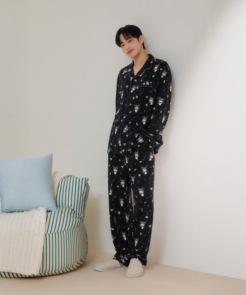 [Sanrio Characters] Sanrio Characters Nogon Nogon Long Sleeve Pajama (BLACK)_SPPF49U02