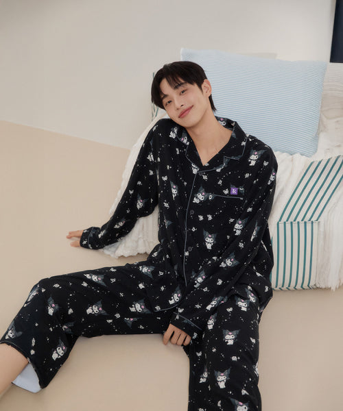 [Sanrio Characters] Sanrio Characters Nogon Nogon Long Sleeve Pajama (BLACK)_SPPF49U02