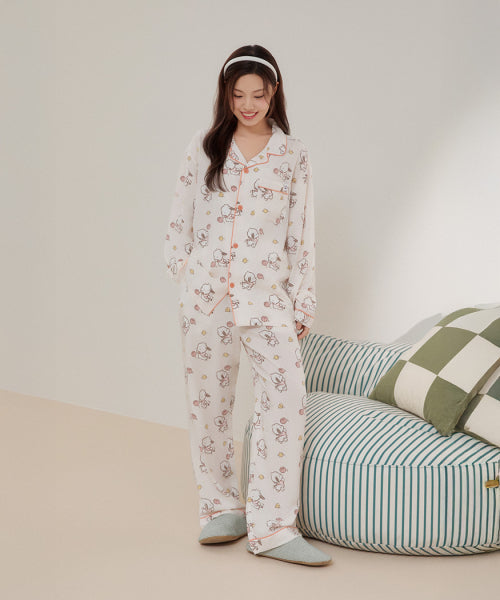 [Sanrio Characters] Sanrio Characters Nogon Nogon Long Sleeve Pajama (BEIGE)_SPPF49U02