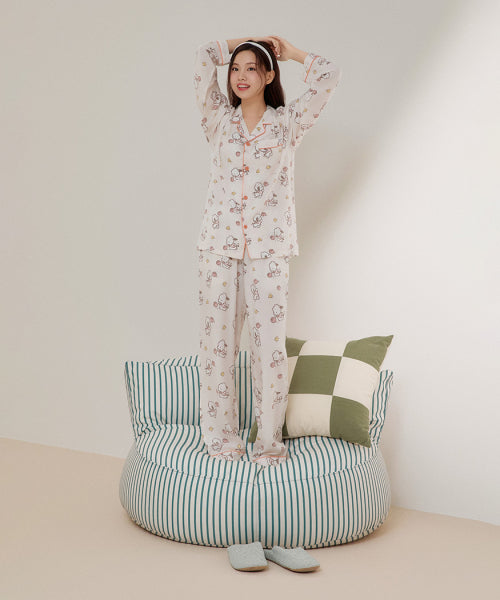 [Sanrio Characters] Sanrio Characters Nogon Nogon Long Sleeve Pajama (BEIGE)_SPPF49U02
