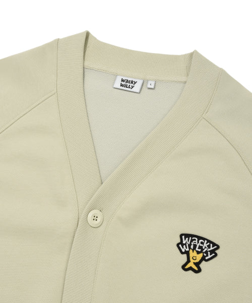 Kiki Logo V-neck Cardigan Light Khaki