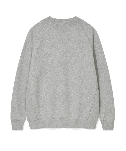 Kiki logo V-neck cardigan gray