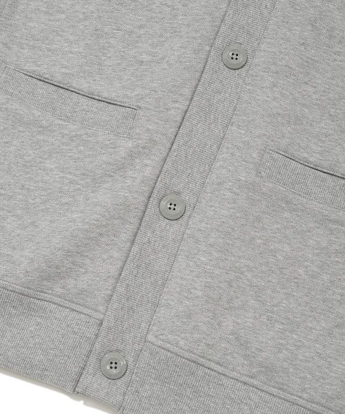 Kiki logo V-neck cardigan gray