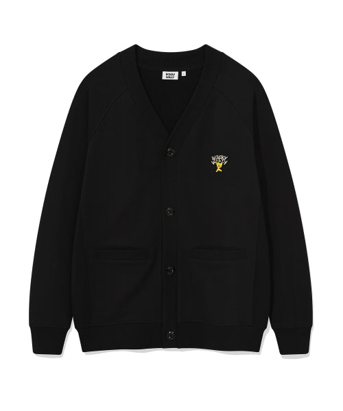 Kiki logo V-neck cardigan black