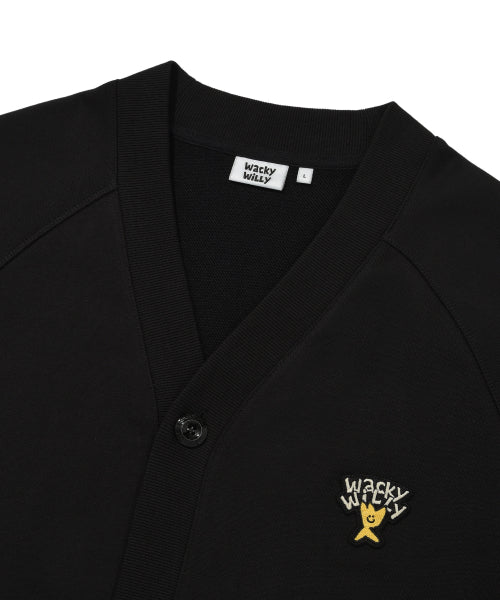 Kiki logo V-neck cardigan black