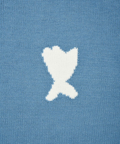 One Point Pullover Knit Blue
