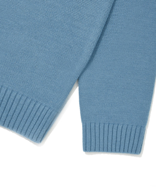 One Point Pullover Knit Blue