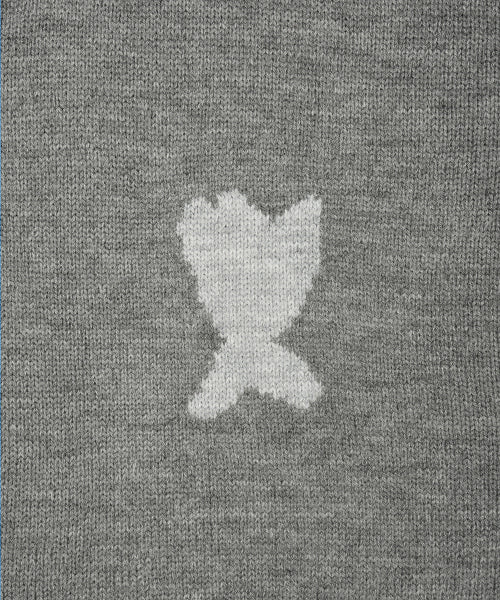 one point pullover knit gray