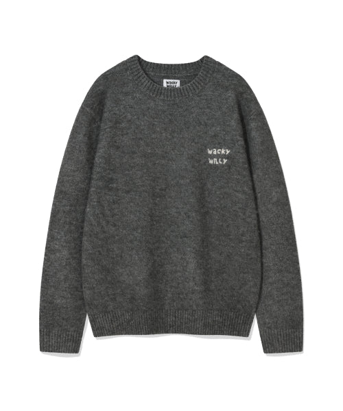 Hair Ornament Pullover Knit Gray