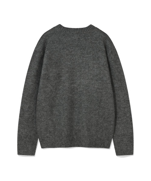 Hair Ornament Pullover Knit Gray