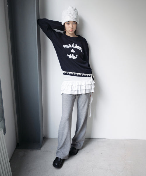 BOOTS CUT KNIT PANTS GRAY