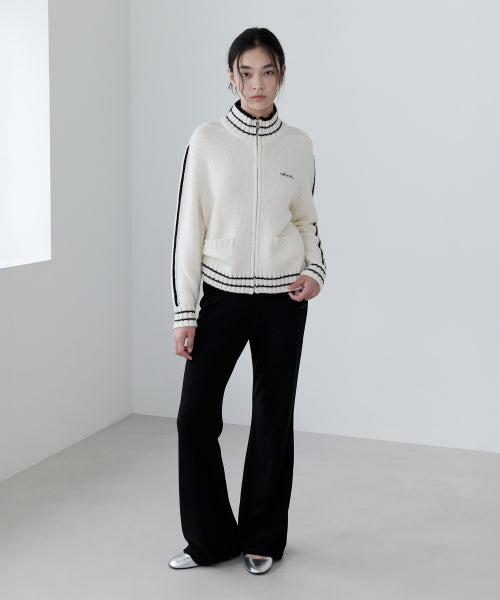 BOOTS CUT KNIT PANTS BLACK