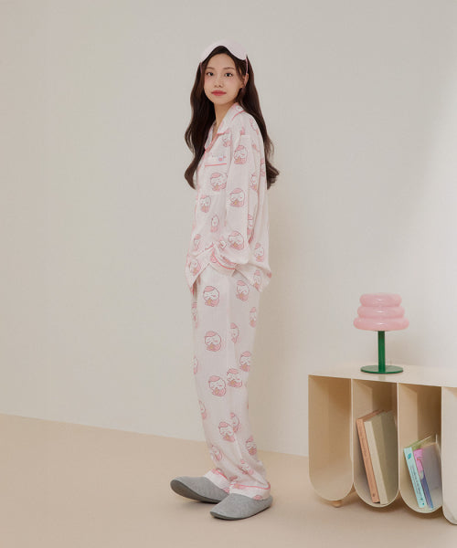 [Cute] Long-sleeved Pajama (PINK)_SPPF49U05