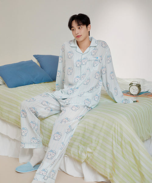 [Cute] Long-sleeved Pajama (BLUE)_SPPF49U05