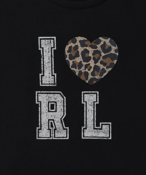 LEOPARD HEART T-SHIRT BLACK